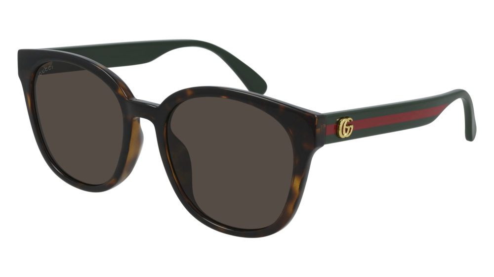 Gucci Sunglass Woman Havana Green Brown