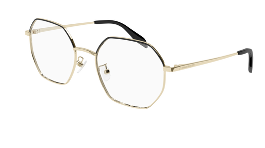 Alexander Mcqueen Optical Frame Unisex Gold Gold Transparent