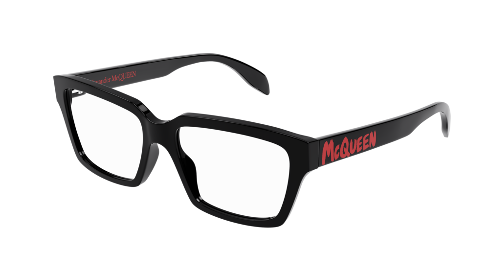 Alexander Mcqueen Optical Frame Man Black Black Transparent
