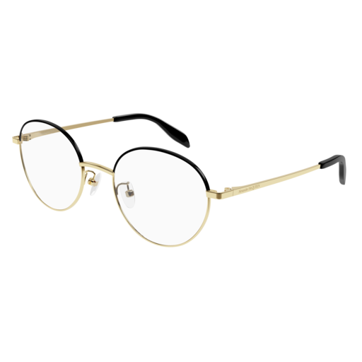 Alexander Mcqueen Optical Frame Unisex Gold Gold Transparent