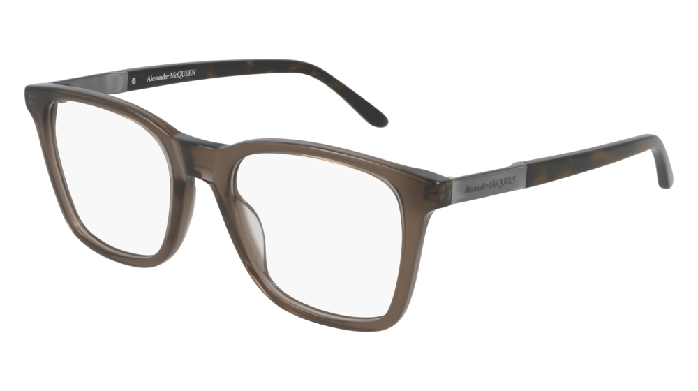 Alexander Mcqueen Optical Frame Man Brown Silver Transparent