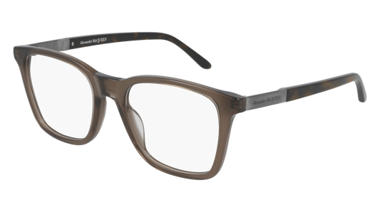 Alexander Mcqueen Optical Frame Man Brown Silver Transparent