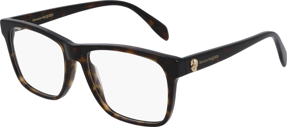 Alexander Mcqueen Optical Frame Man Havana Havana Transparent