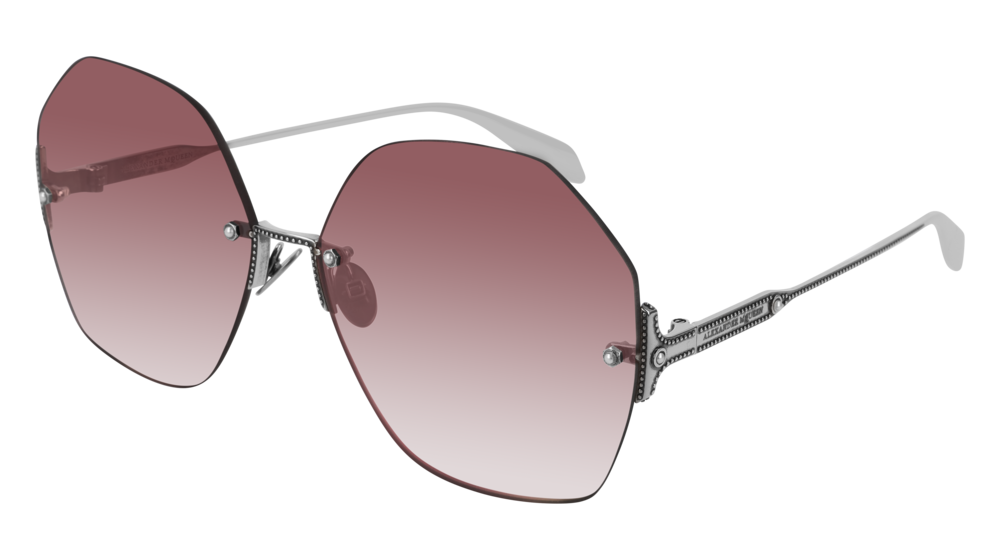 Alexander Mcqueen Sunglass Woman Silver Silver Red