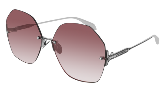 Alexander Mcqueen Sunglass Woman Silver Silver Red