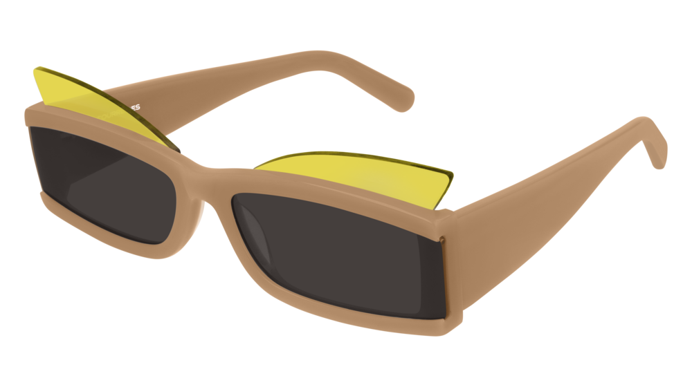 Courreges Sunglass Woman Yellow Yellow Brown