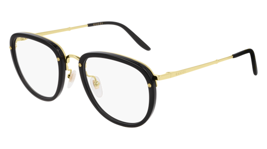 Gucci Optical Frame Man Black Gold Transparent