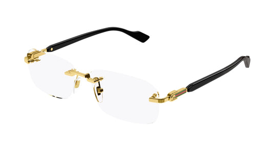 Gucci Optical Frame Man Gold Black Transparent