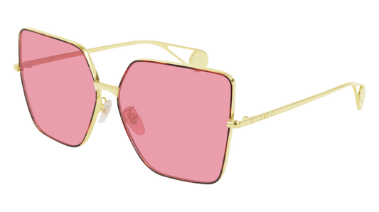 Gucci Sunglass Woman Gold Gold Pink