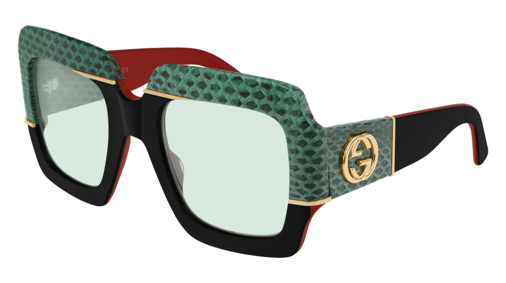 Gucci Sunglass Woman Black Black Green