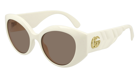 Gucci Sunglass Woman Ivory Ivory Brown