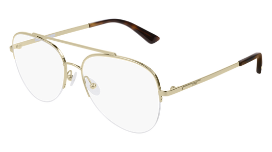 Mcq Optical Frame Unisex Gold Gold Transparent