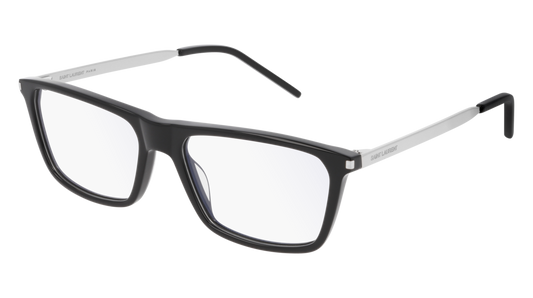 Saint Laurent Optical Frame Man Black Silver Transparent