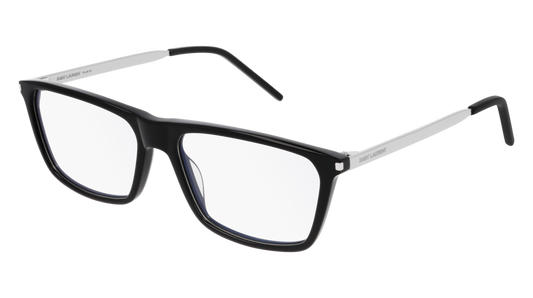 Saint Laurent Optical Frame Man Black Silver Transparent