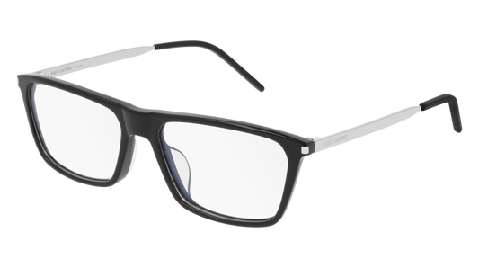 Saint Laurent Optical Frame Man Black Silver Transparent