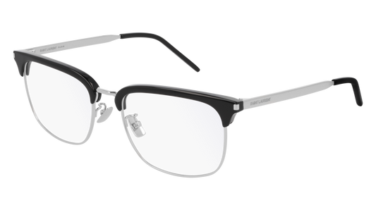Saint Laurent Optical Frame Man Black Silver Transparent