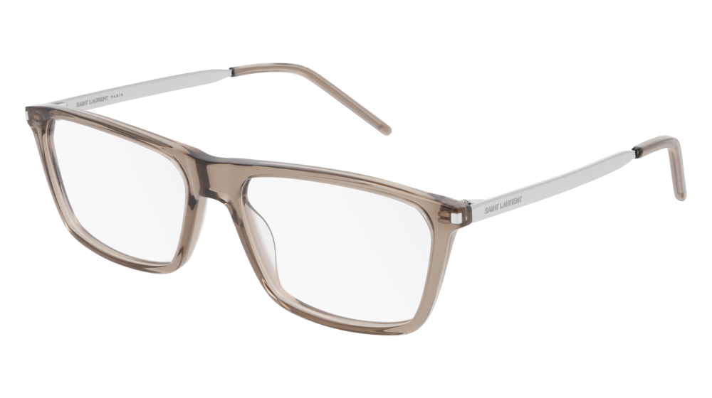 Saint Laurent Optical Frame Man Brown Silver Transparent