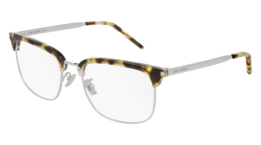 Saint Laurent Optical Frame Man Havana Silver Transparent